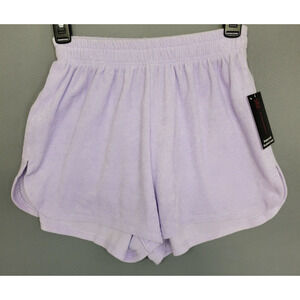 NoBo No Boundaries Purple Terrycloth Shorts Womens Juniors Small Stretches New